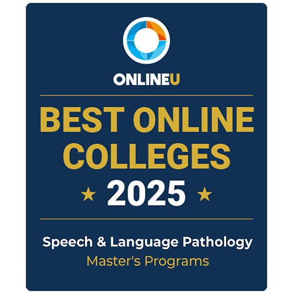 Badge: 2025 Best Online Speech & Language Pathology Master's Programs